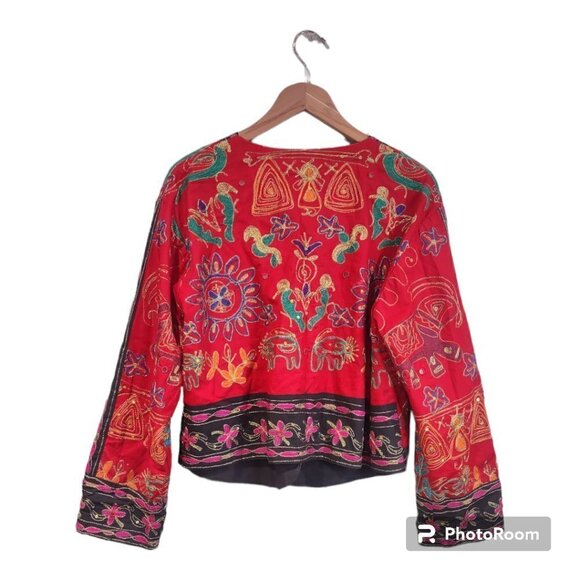 Vintage 90's Pier One Passports Embroidered Jacket - Picture 3 of 7